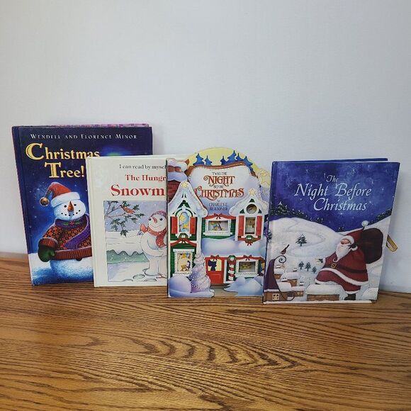 Children's Christmas Holiday Book Bundle Lot Of Four Hard Cover Books Book Lover - Picture 2 of 11
